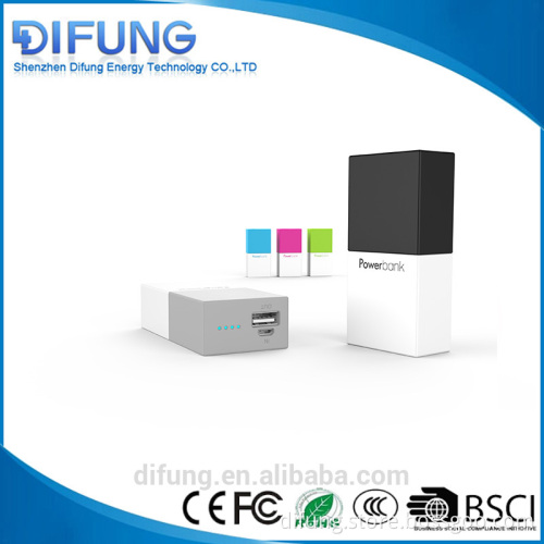 Square plastic casing Minimum Size 5000mah Power Bank square(Luxury Brand battery)